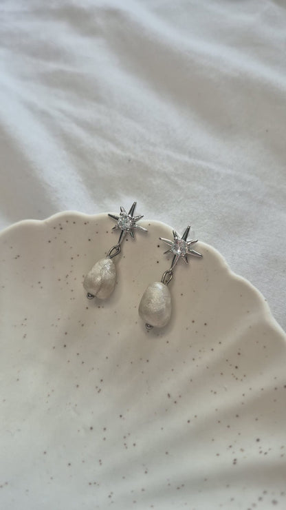 Faux Pear Star Earrings