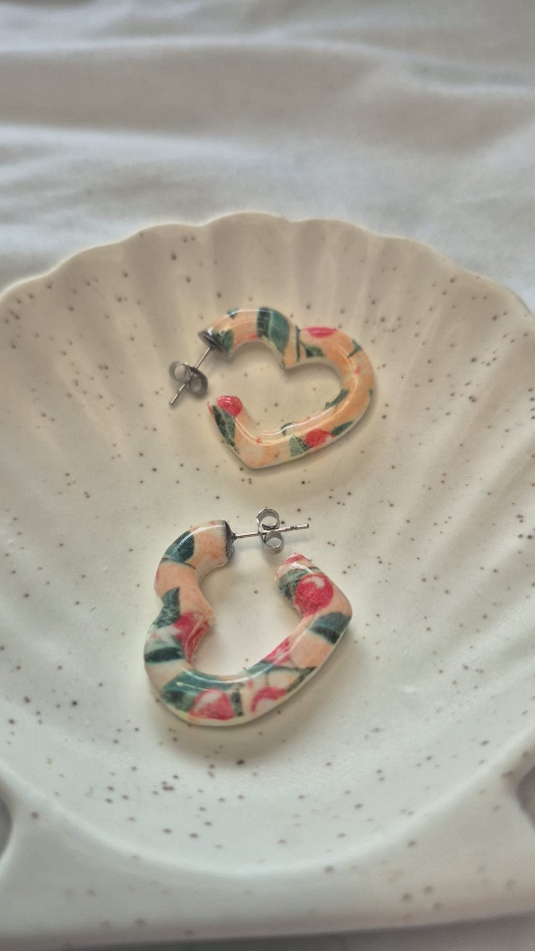 Apple Blossom Heart Hoops