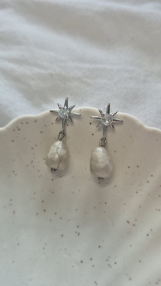 Faux Pear Star Earrings