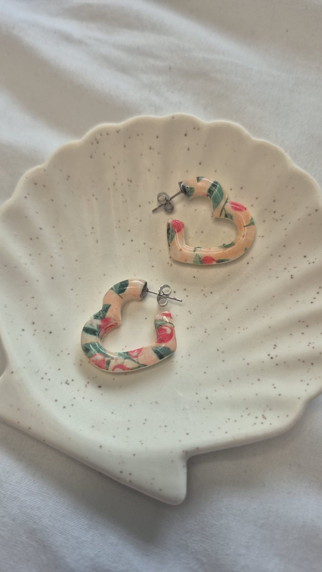 Apple Blossom Heart Hoops