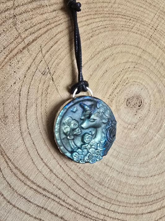 Labradorite unicorn necklace