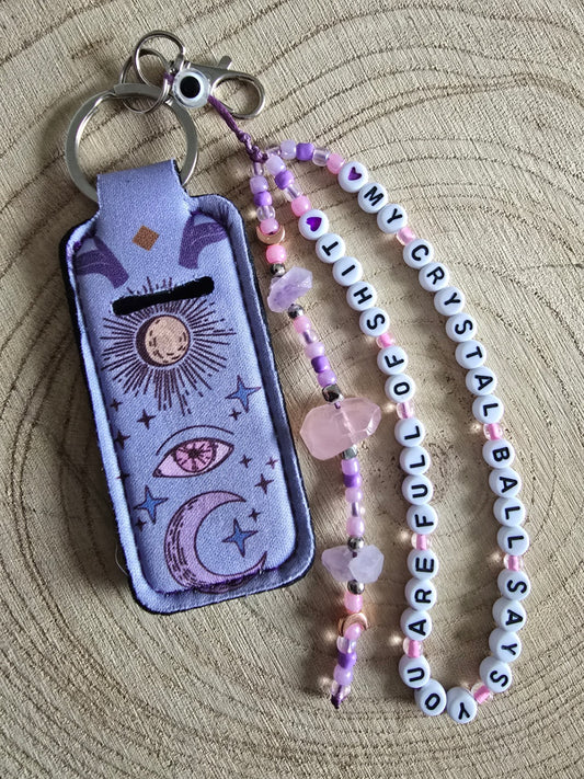 Lipbalm holder crystal bag charm