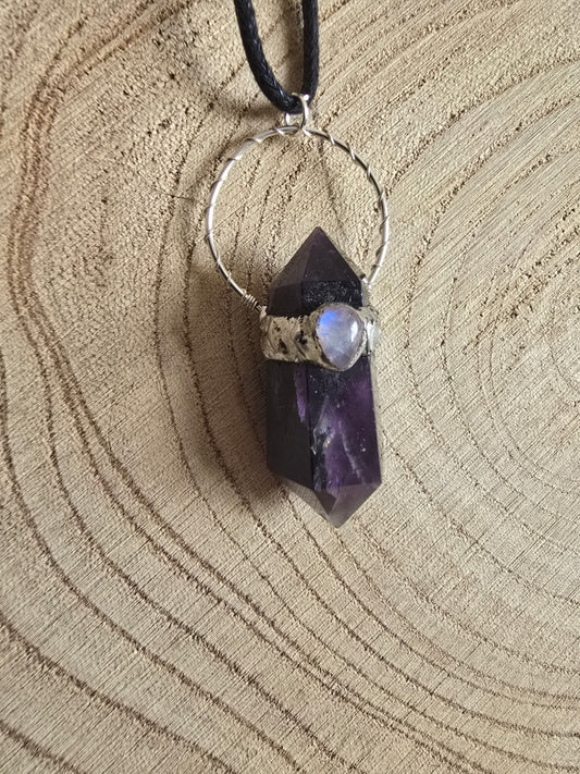 Amethyst and moonstone necklace