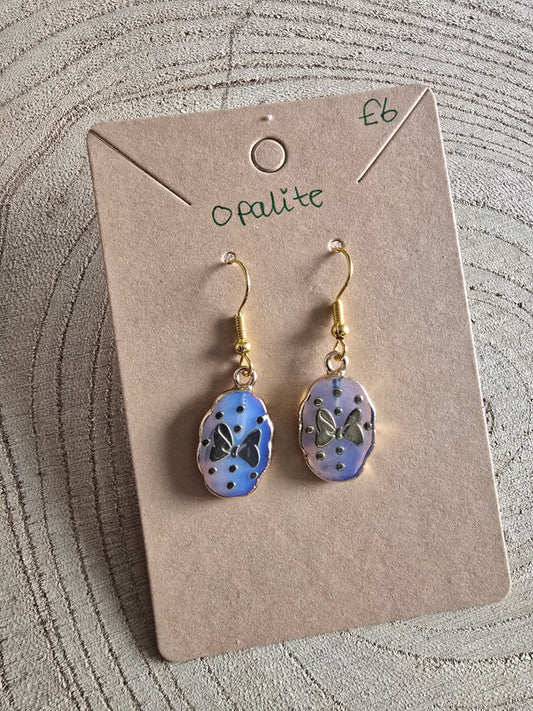 Opalite bow earrings 