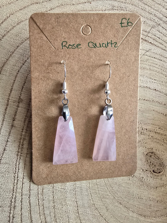 Rose quartz earrings 