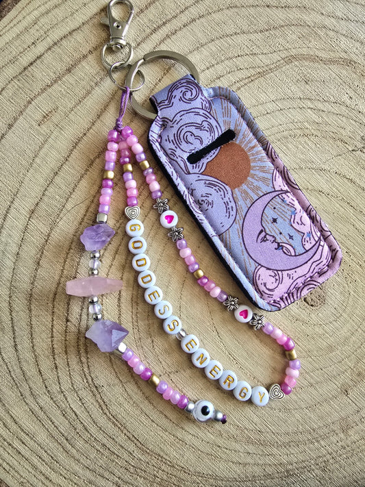 Goddess energy lipbalm crystal bag charm