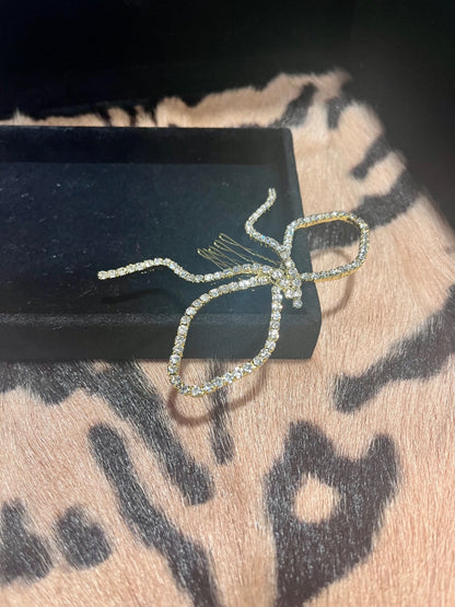 Gold Diamanté Bridal Comb