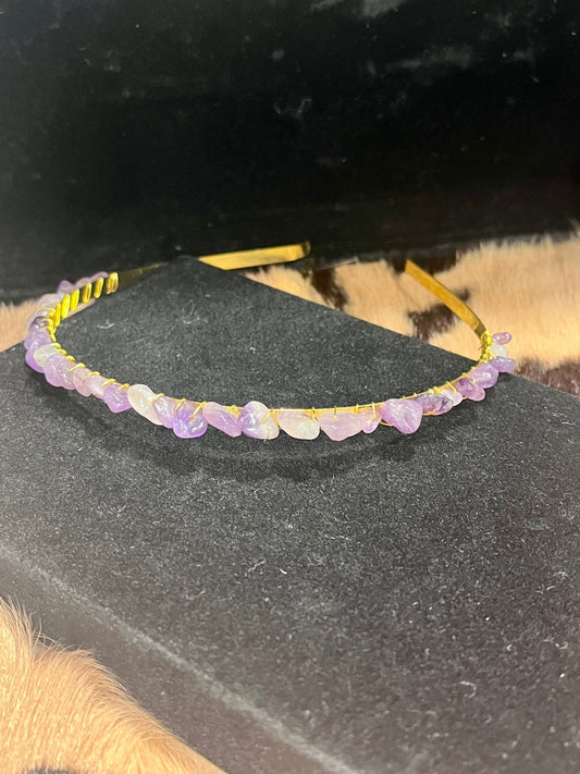 Amethyst Gem Stone Headband 