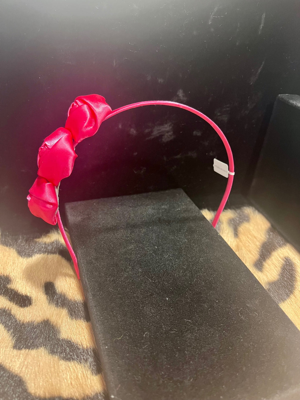 Satin Rose Headband Rose Pink
