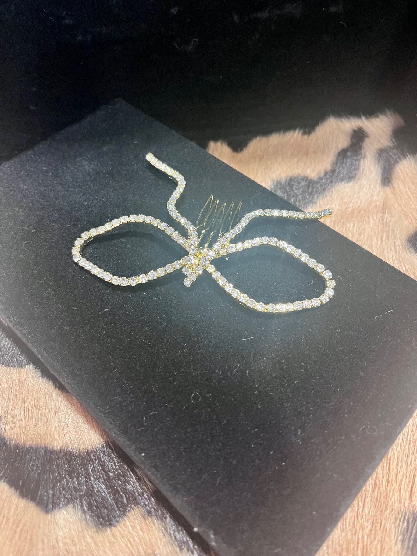 Gold Diamanté Bridal Comb