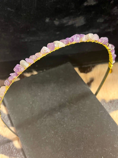 Amethyst Gem Stone Headband 
