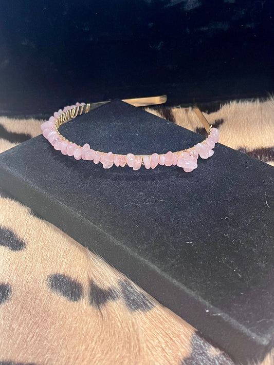 Rose Quartz Gemstone Headband