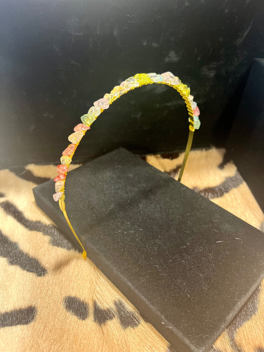 Aura Quartz Gem Stone Headband 