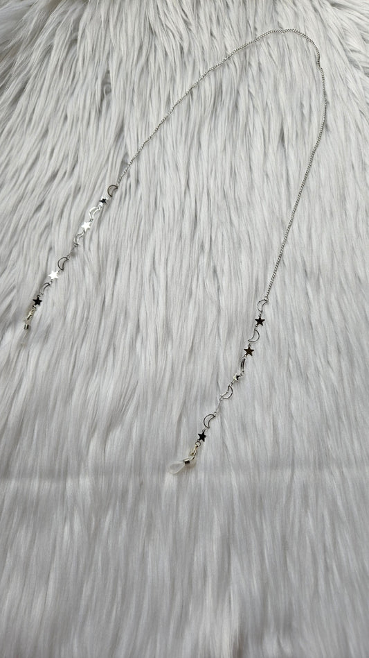 Silver Moon and Star Sunglasses Chain
