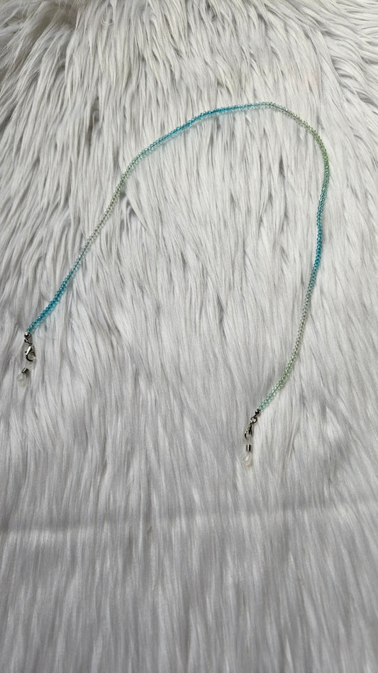 Rainbow Beaded Sunglasses Chain (Blue and Green)