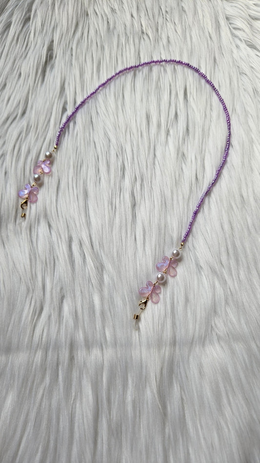 Purple Butterfly Sunglasses Chain 