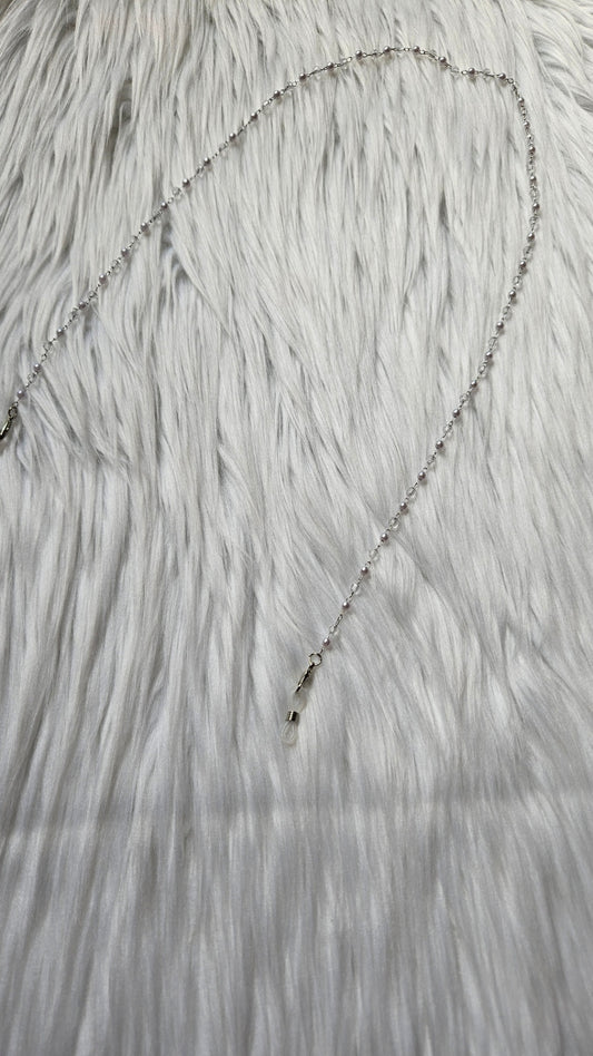 Pearl and Clear Beaded Sunglasses Chain 
