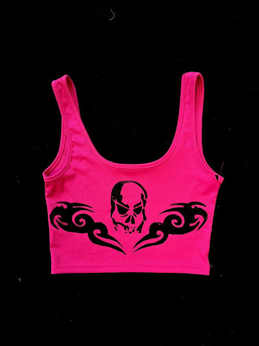 K4TURE hot pink tramp stamp crop top (size 6)