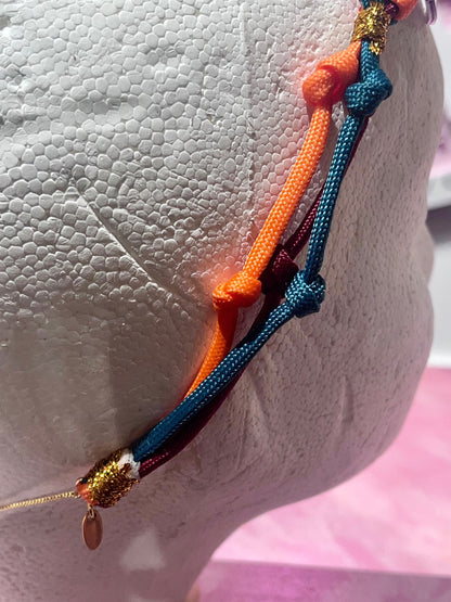 Flower Headband adjustable pull tie 