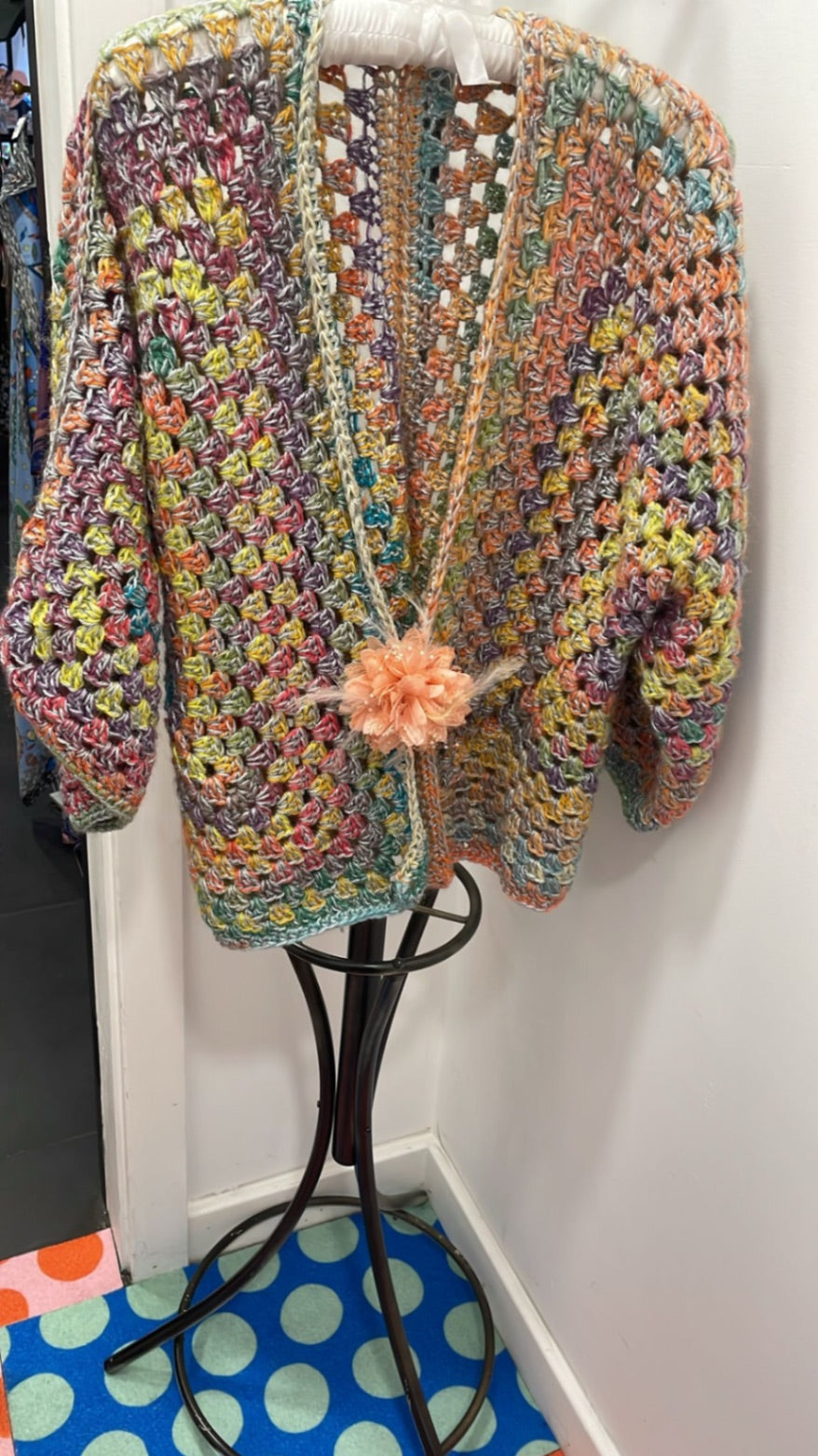 Multicolour jacket peach flower