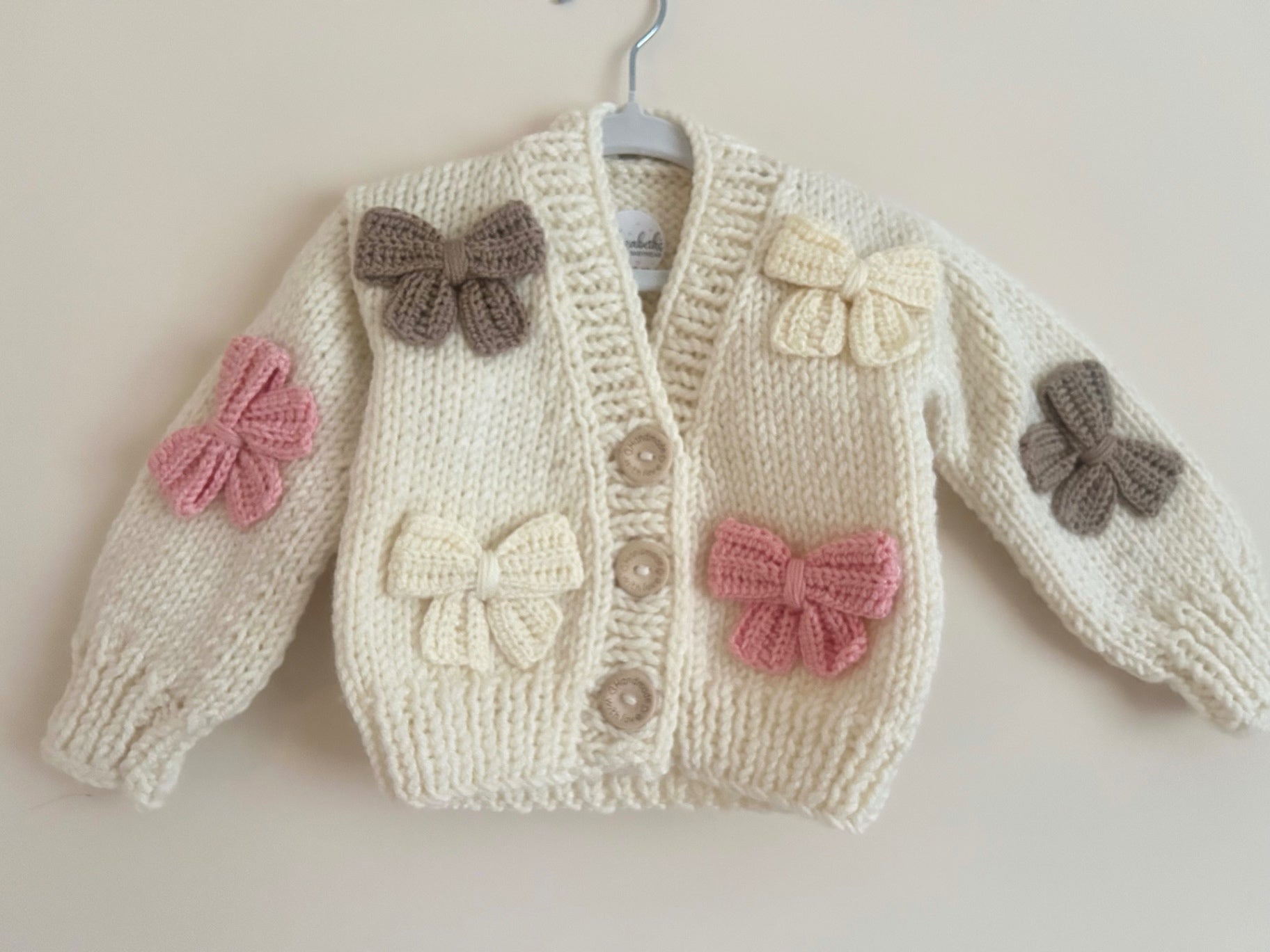 12-18m Handmade Bow Cardigan 