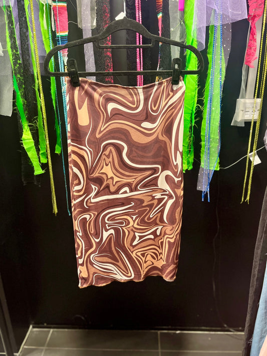 Swirly Midi Skirt stretchy One Size S 8-12