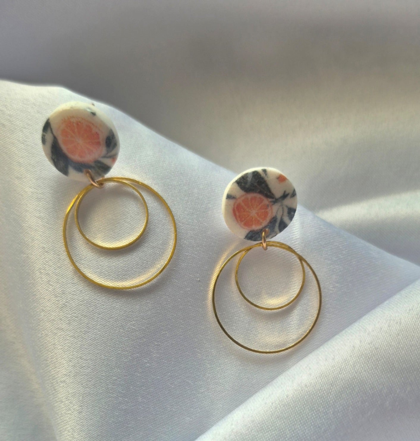 Orange Blossom concentric circle earrings