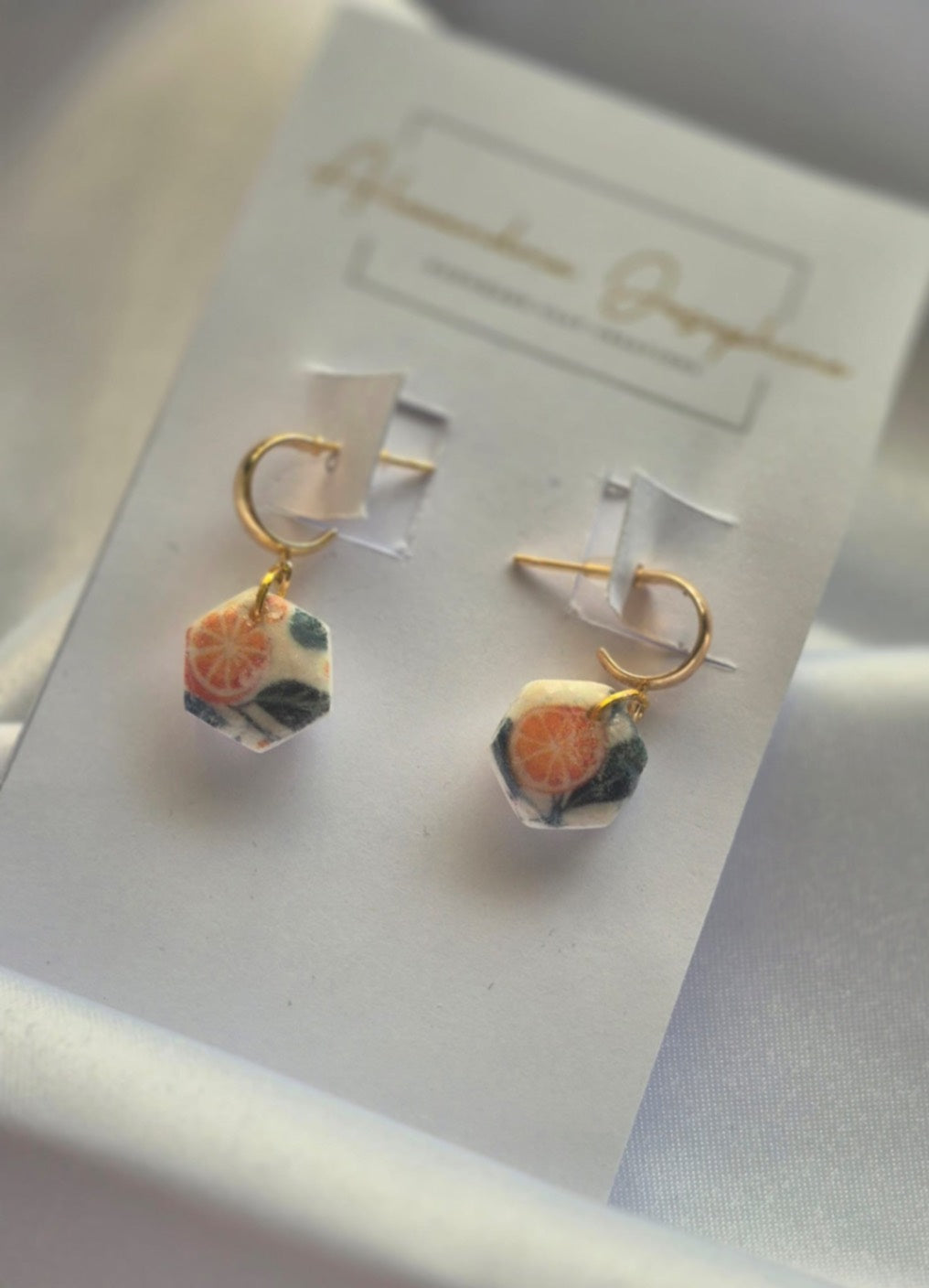 Orange Blossom Huggie Hoops