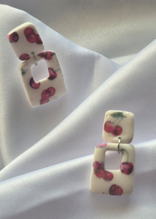Chunky Cherry Square earrings
