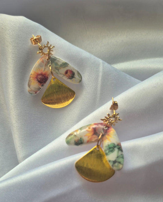 Sunburst Stud Sunflower Earrings