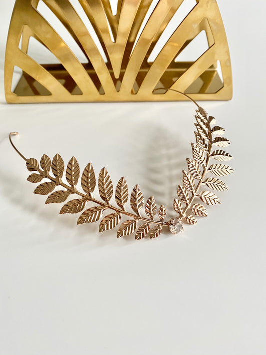 Grecian Goddess Gold Leaf Headband 
