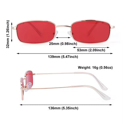 Rhi Rhi Gold Clear Metal Oblong Glasses