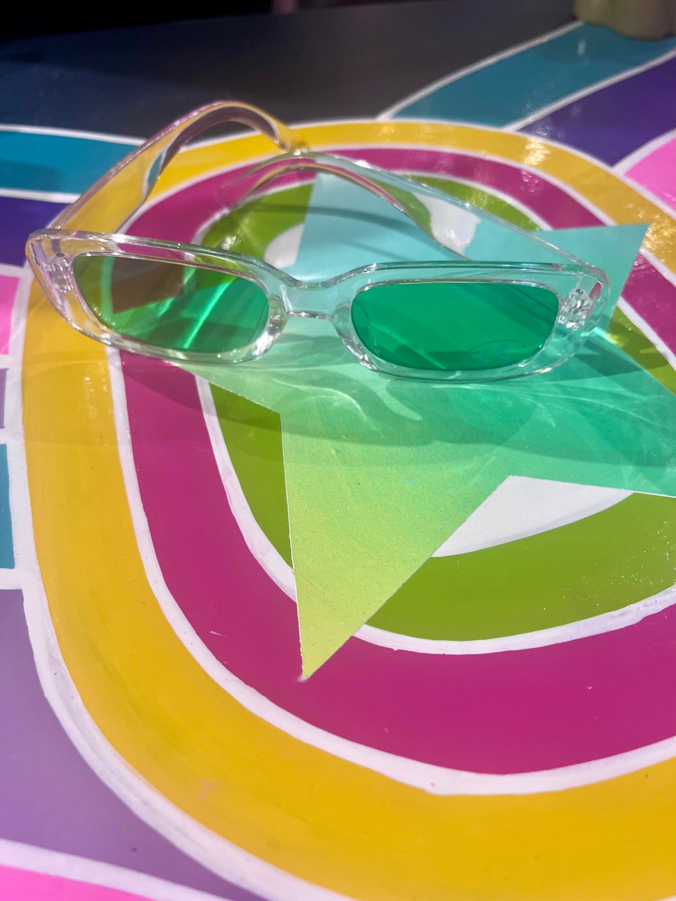 90s Oblong Sunnies Blue