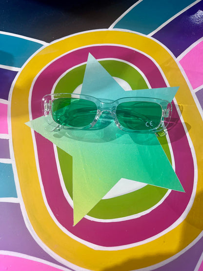 90s Oblong Sunnies Blue