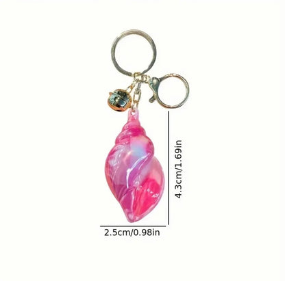 Purple Marble Shell Key Chain