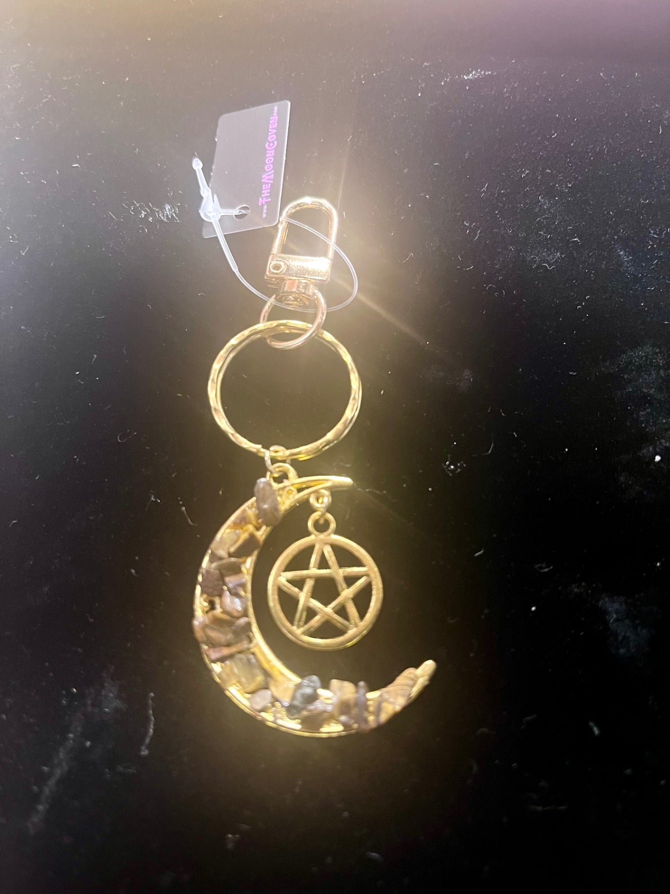 Tiger Eye Moon Keycharm