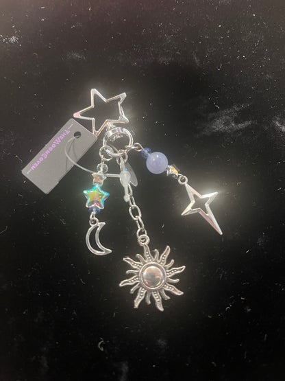 Silver Sun Moon Bag Charm