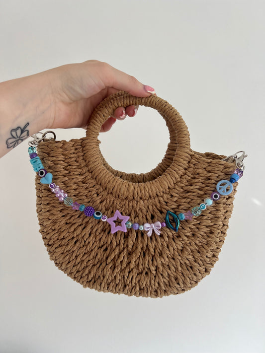 Shine bright bag charm - blue/purple (silver hooks)