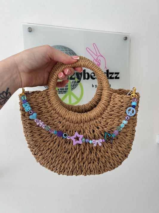 Shine bright bag charm - blue/purple (gold hooks)