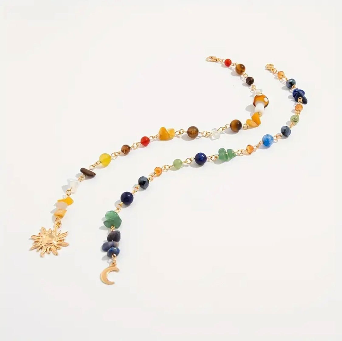 Long Moon Beaded Bag Charm