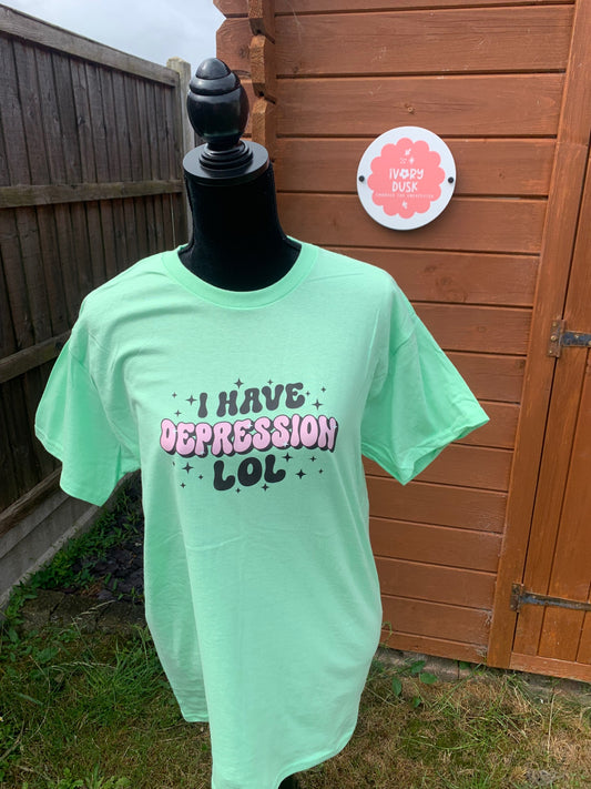 depression lol t-shirt size medium 