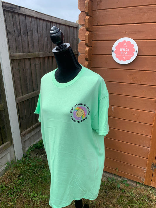 dickheads mint green tshirt size large