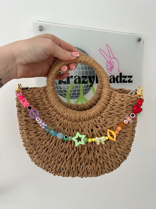 Shine bright bag charm - multi colour (gold hooks)
