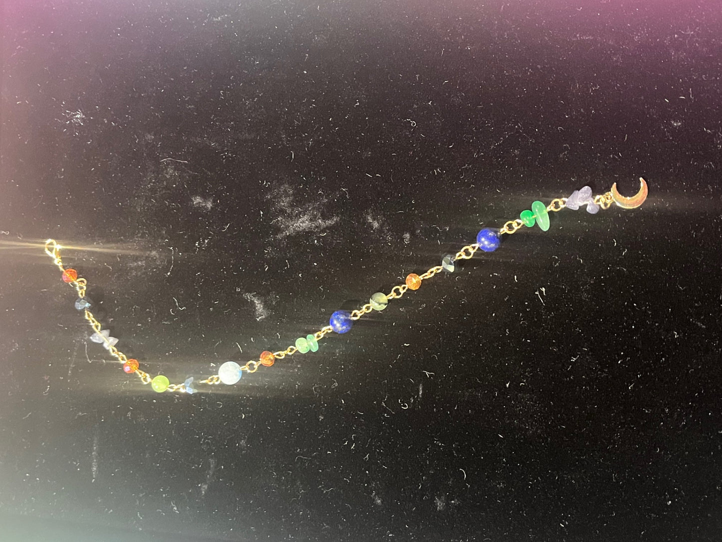 Long Moon Beaded Bag Charm