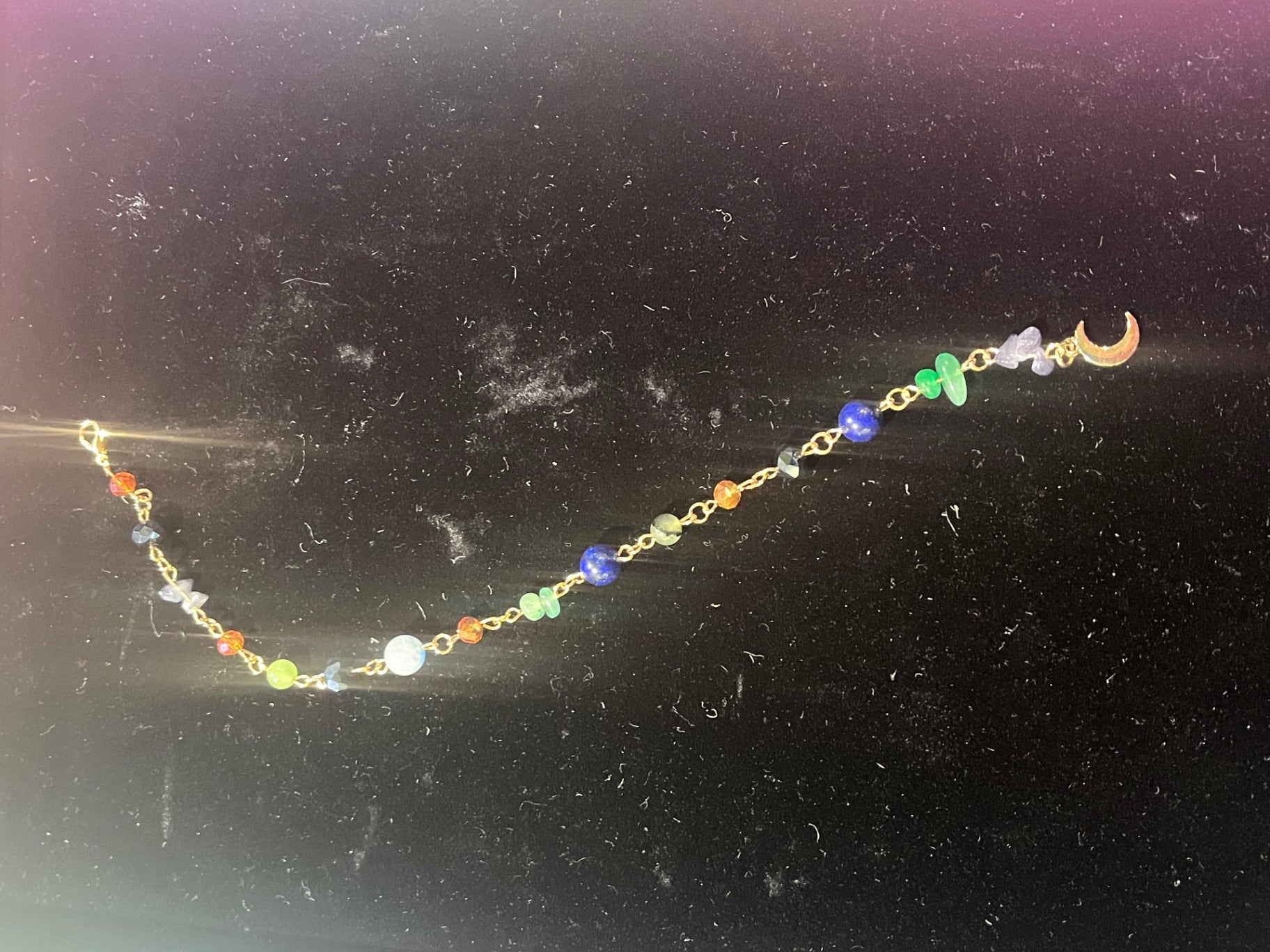 Long Moon Beaded Bag Charm