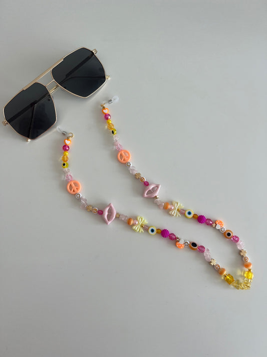 Twin flame sunglasses strap - pink/orange/yellow (gold)