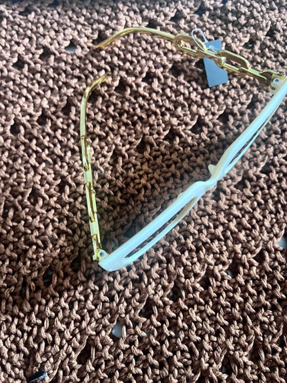 Square Gold Chain Sunnies Cream