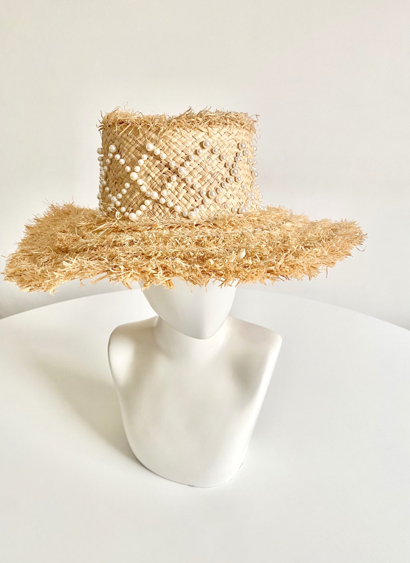 La Sirena Pearl Straw Hat Adjustable