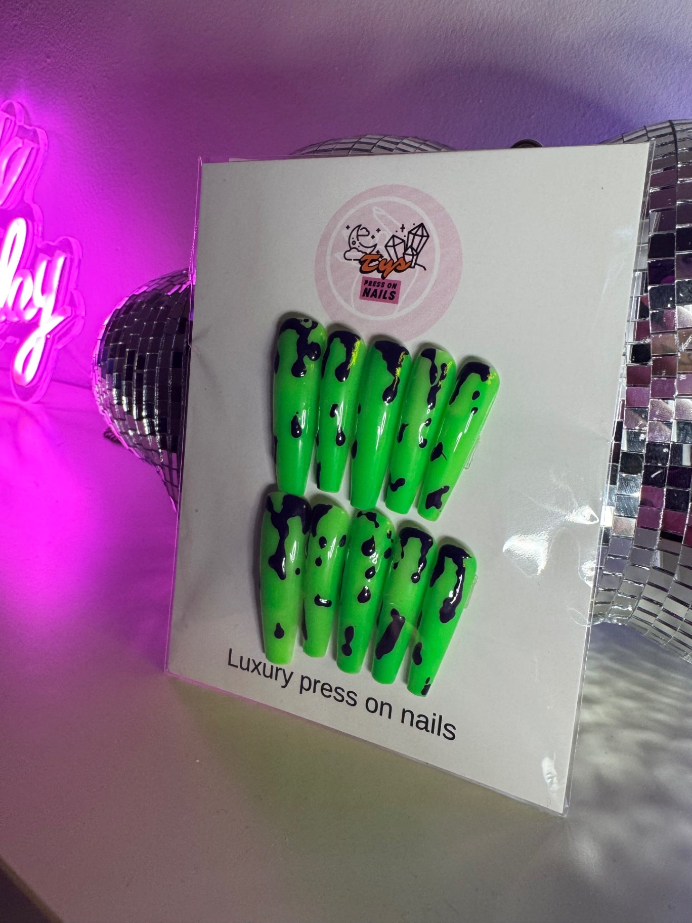 Neon green oil slick 