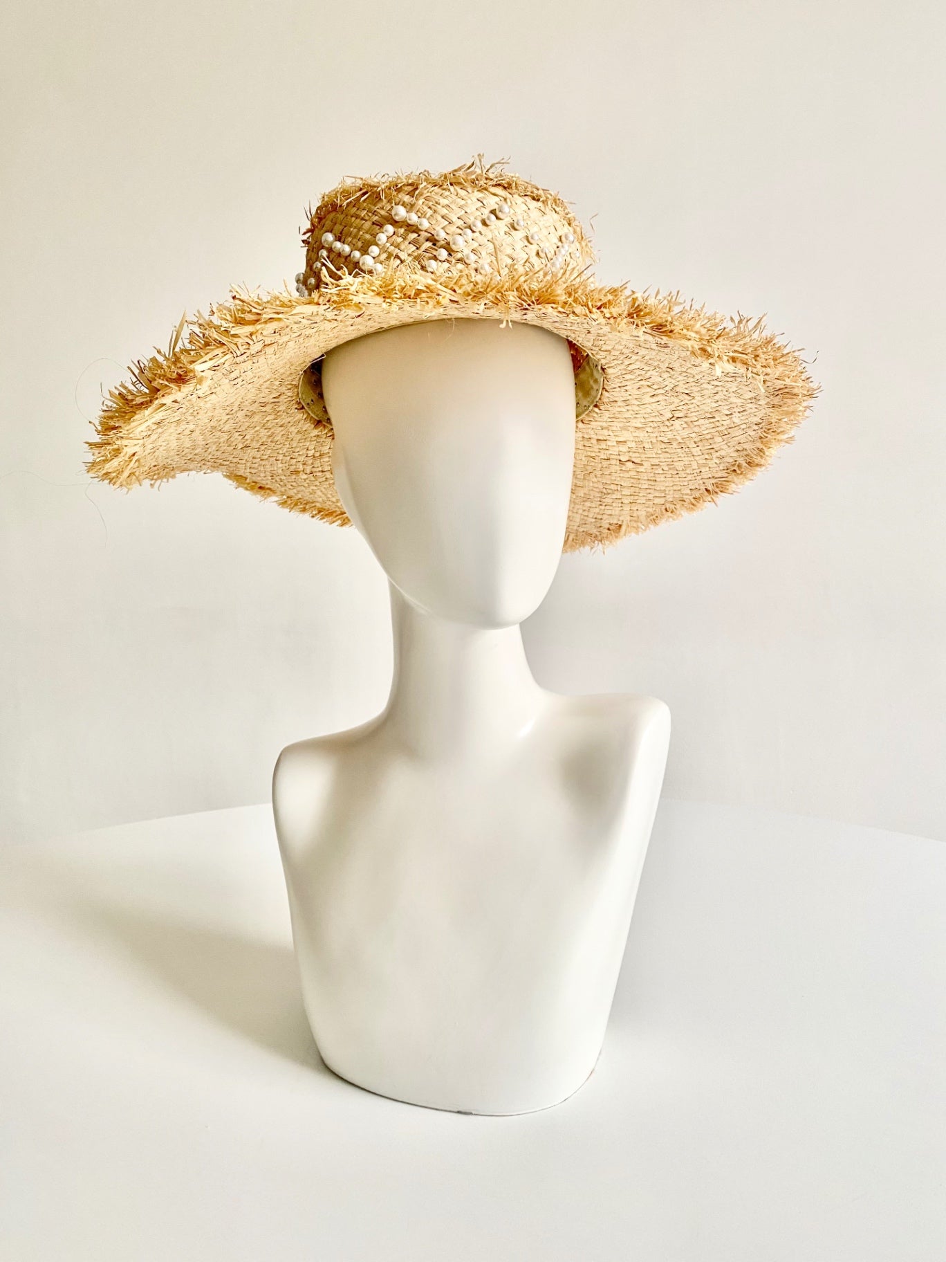La Sirena Pearl Straw Hat Adjustable